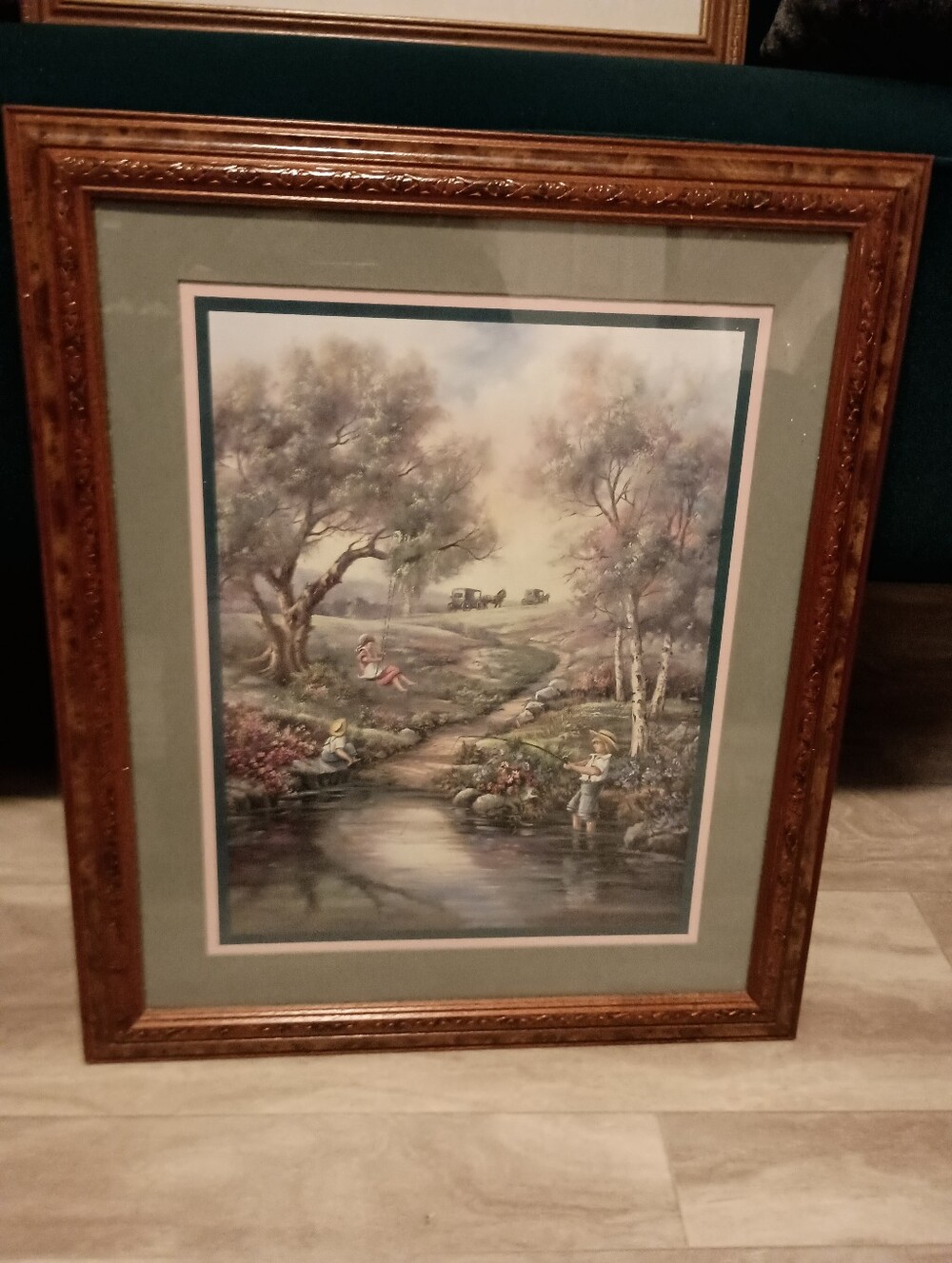 Home Interiors Amish Children Fishing And Horse And Buggy By Carl Valente
